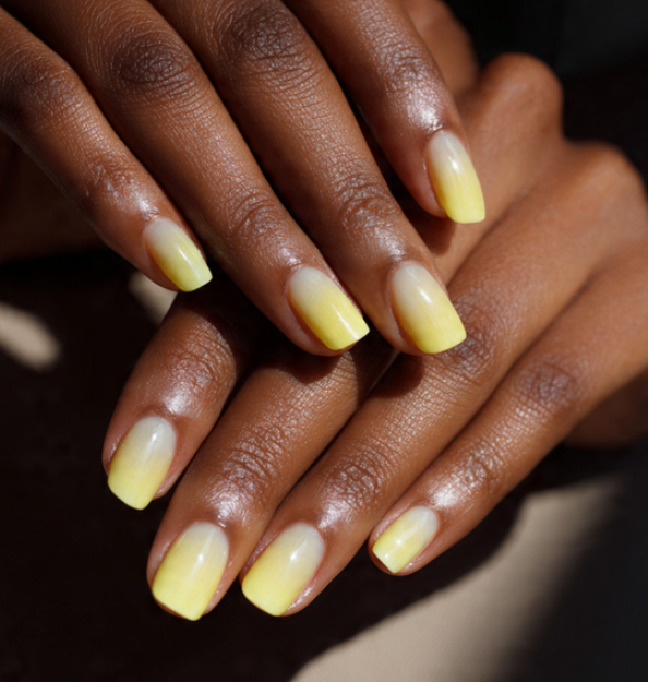 yellow ombre nails