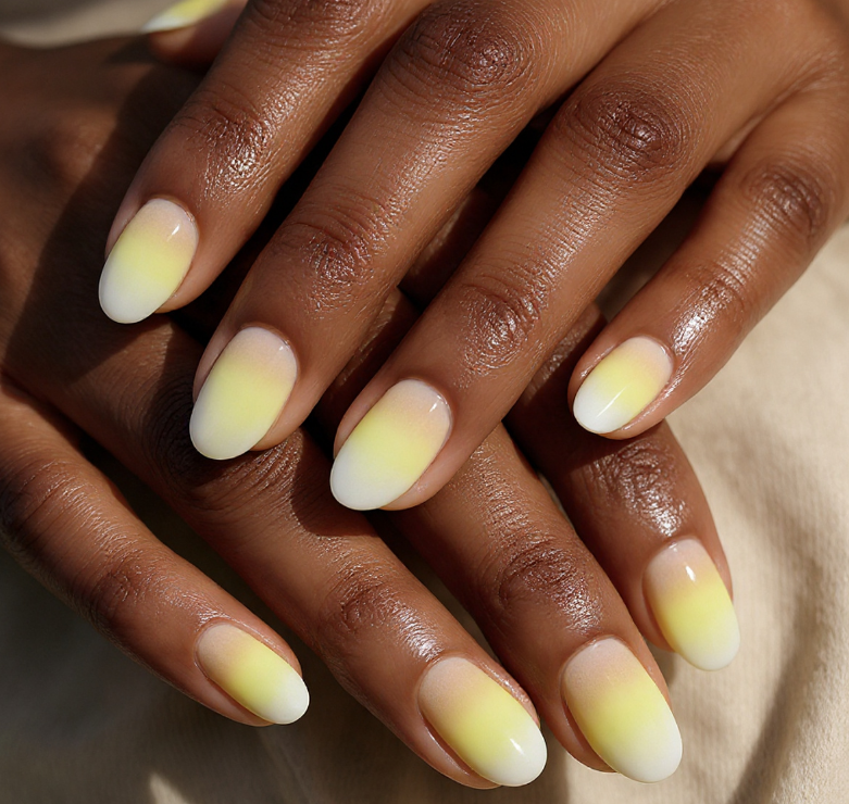 yellow ombre nails