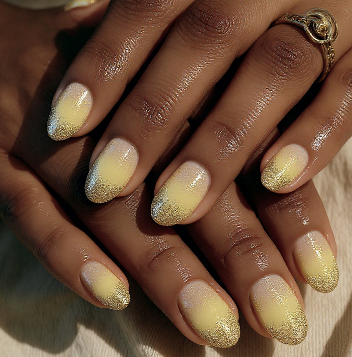yellow ombre nails