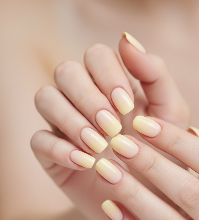 yellow ombre nails