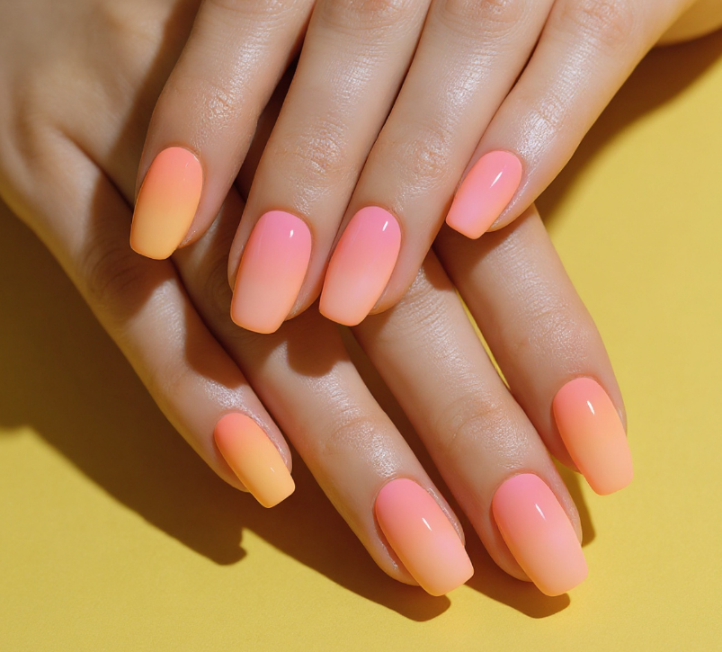yellow ombre nails