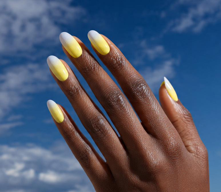 yellow ombre nails