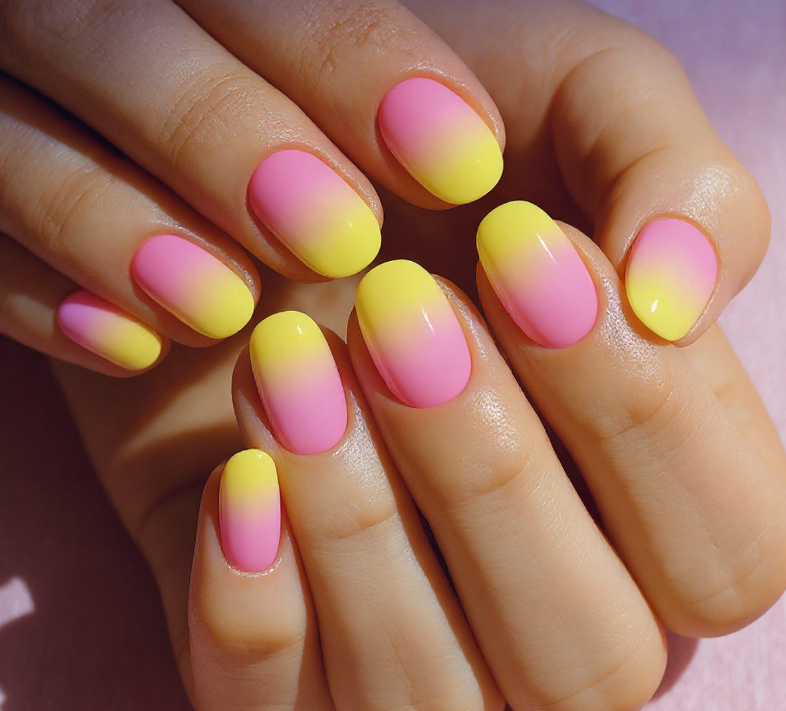 yellow ombre nails