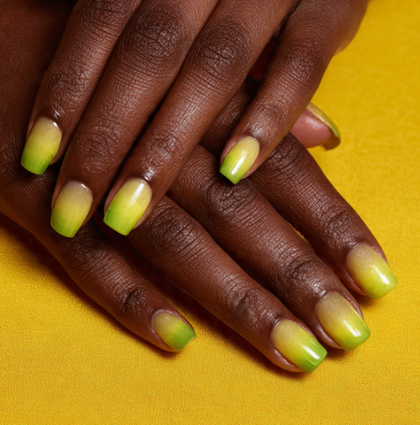 yellow ombre nails
