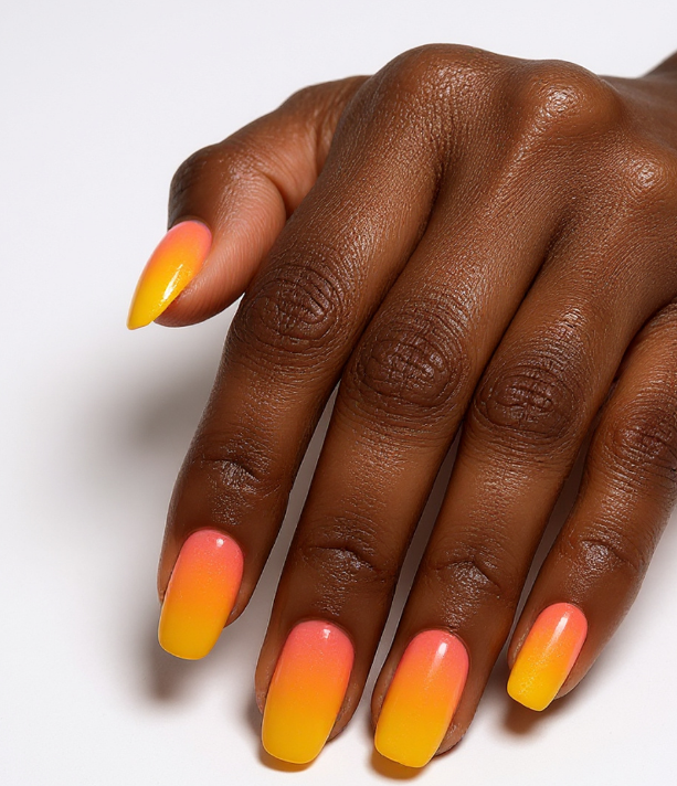 yellow ombre nails