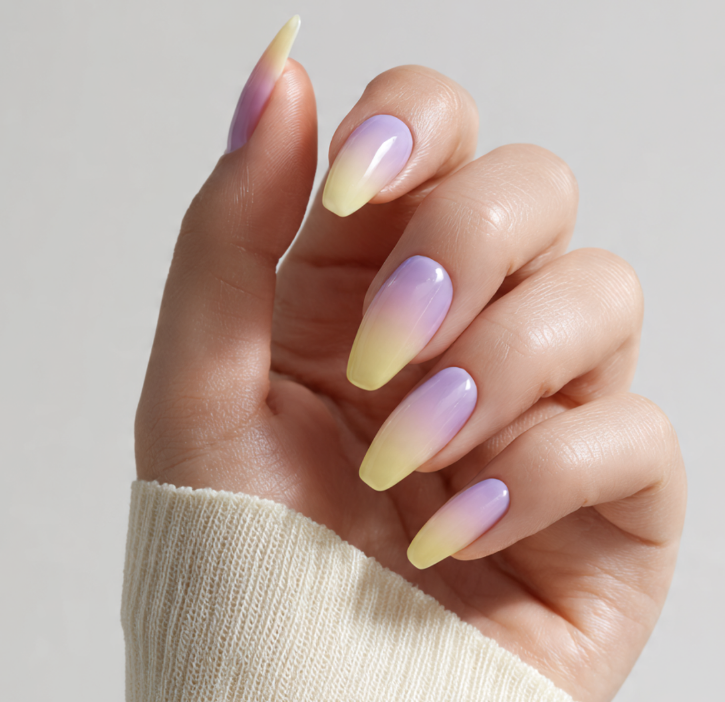 yellow ombre nails