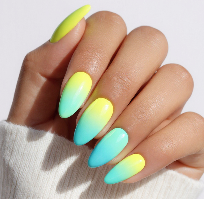 yellow ombre nails