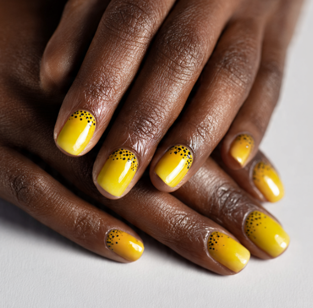 yellow ombre nails