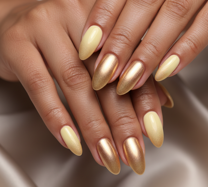 yellow ombre nails