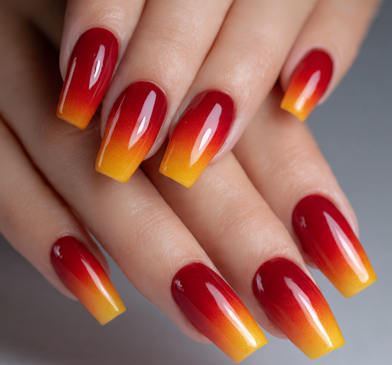 yellow ombre nails