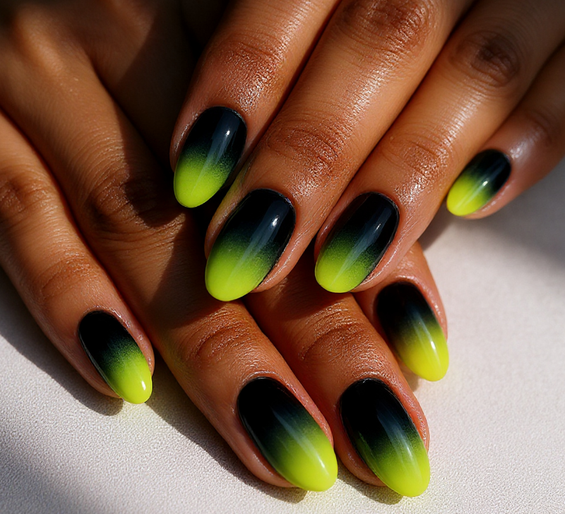 yellow ombre nails