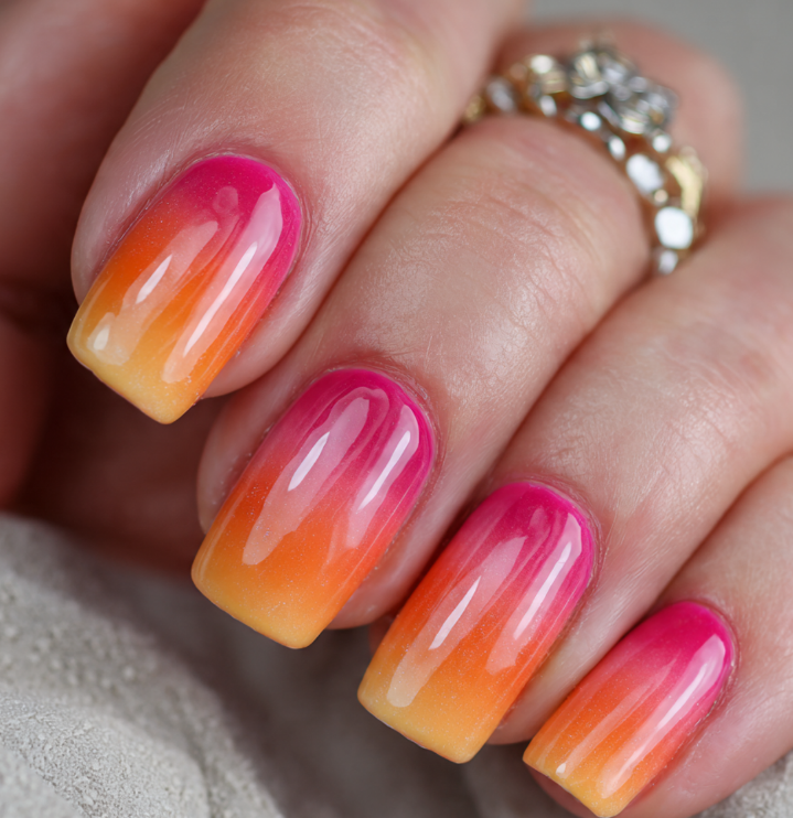 yellow ombre nails