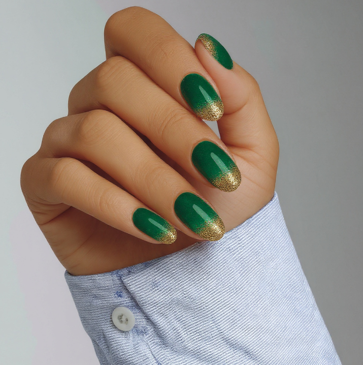 green ombre nails