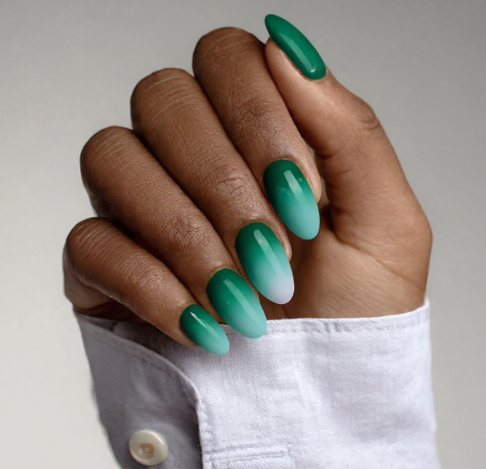 green ombre nails