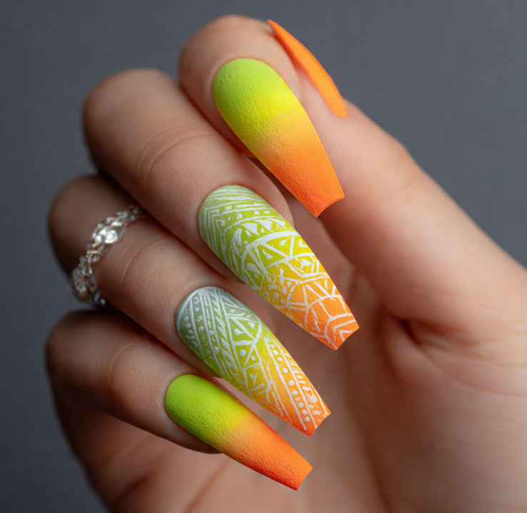 green ombre nails