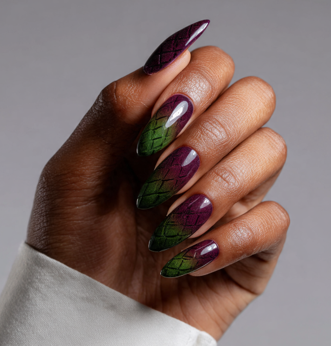 green ombre nails