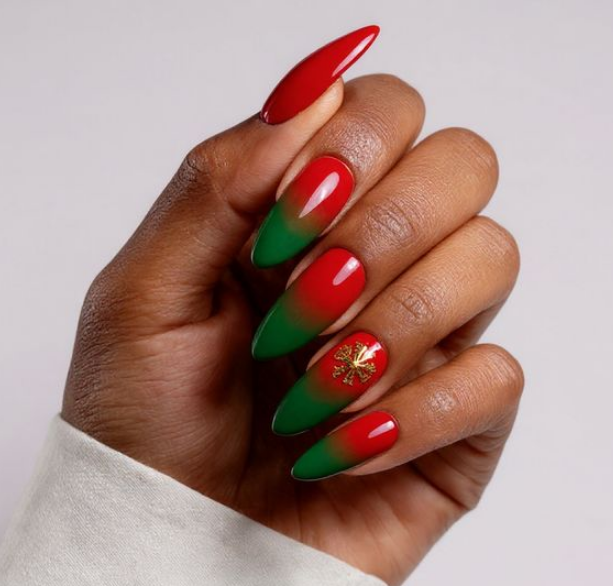 green ombre nails