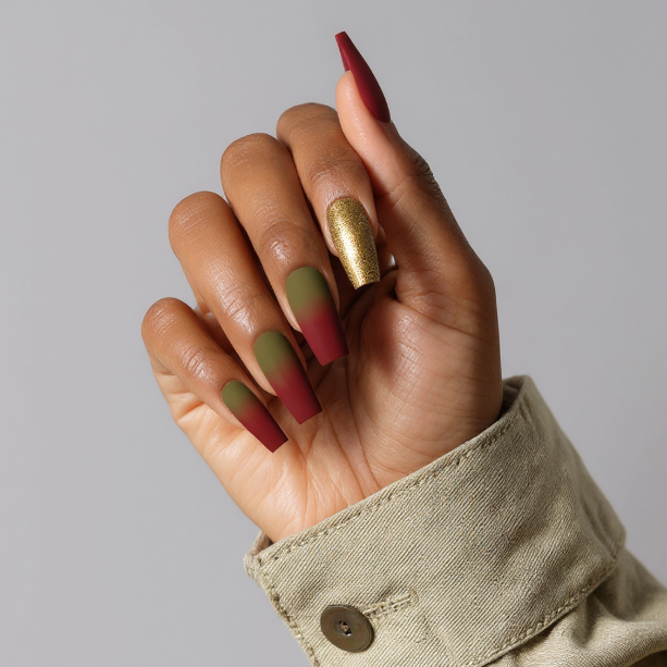 green ombre nails