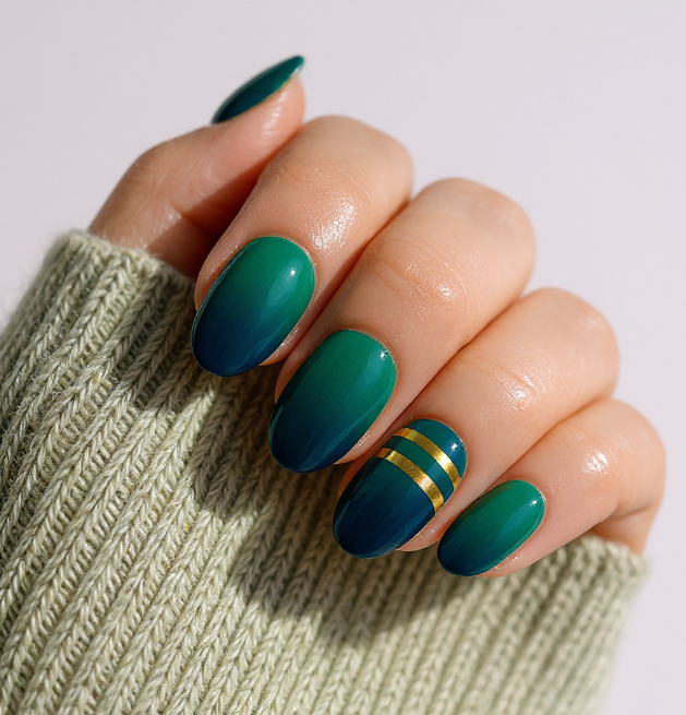 green ombre nails