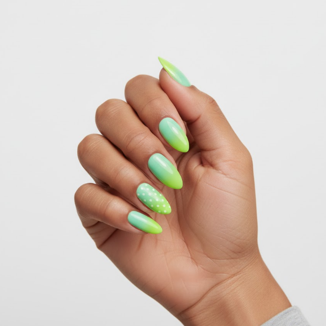 green ombre nails