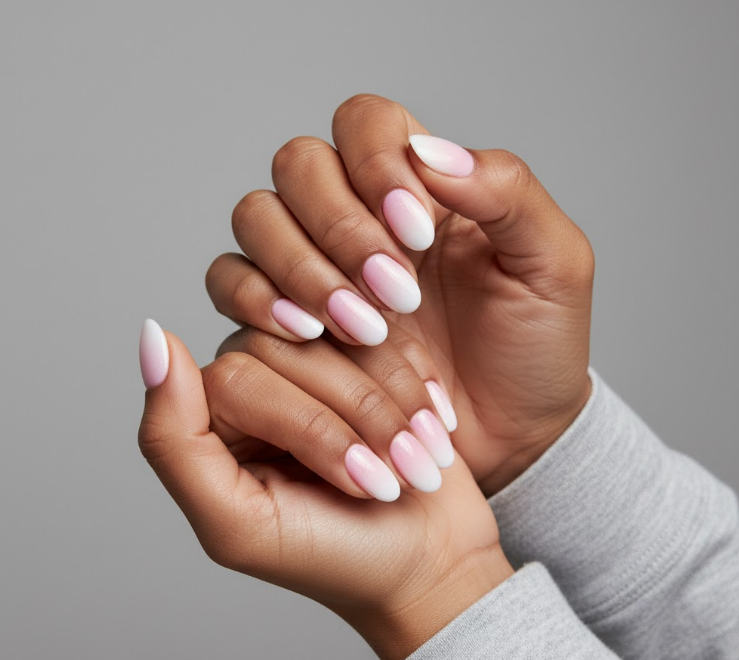 white ombre nails