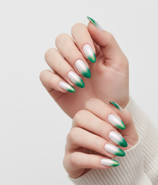 white ombre nails