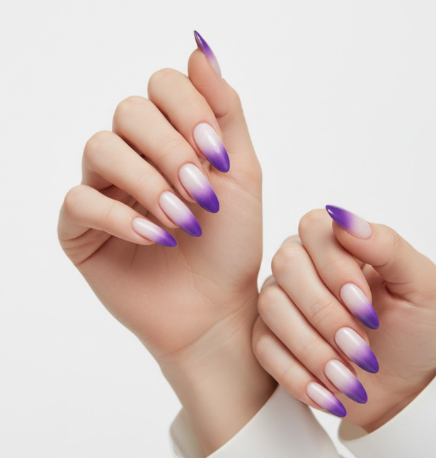 white ombre nails