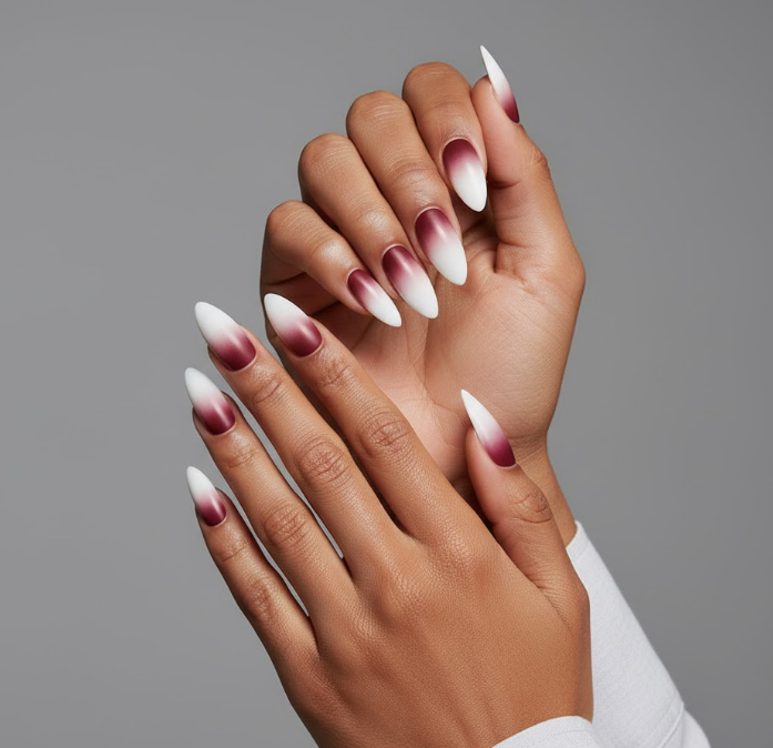 white ombre nails