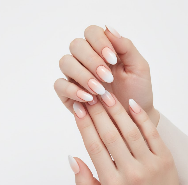 white ombre nails