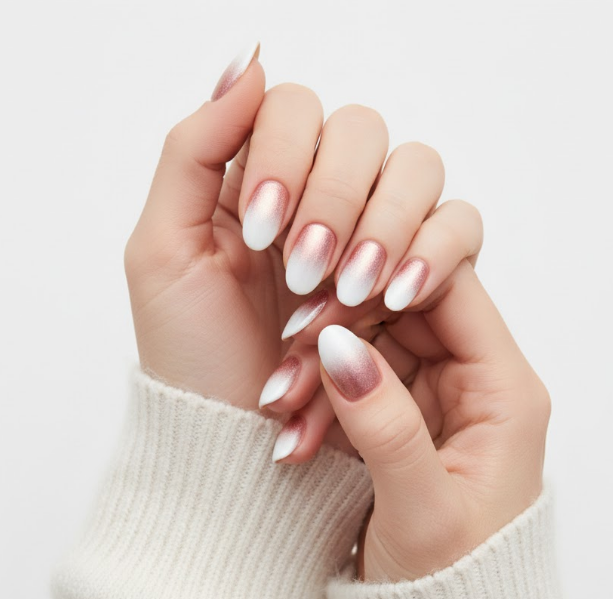 white ombre nails