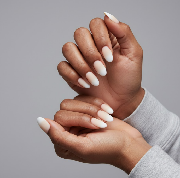 white ombre nails