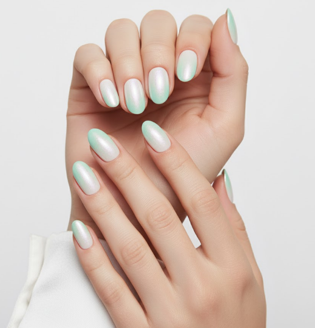 white ombre nails