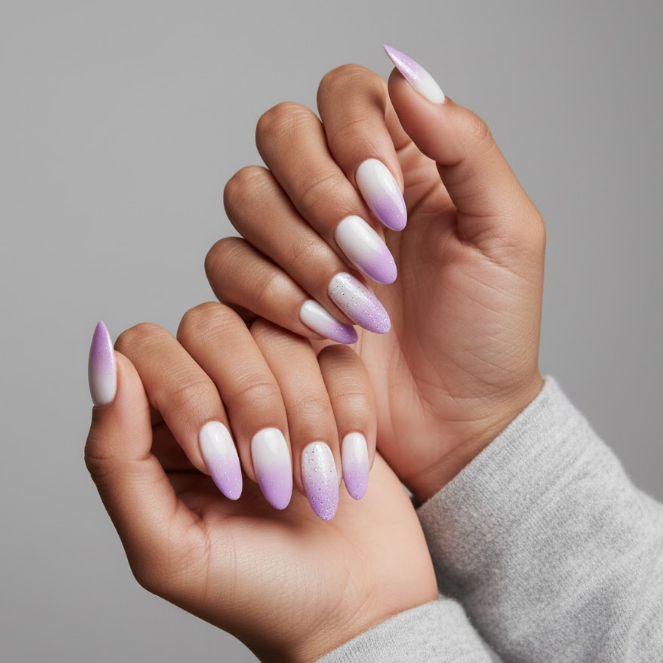 white ombre nails