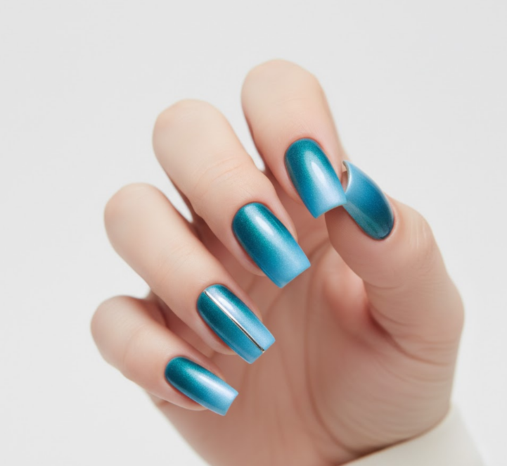 teal ombre nails