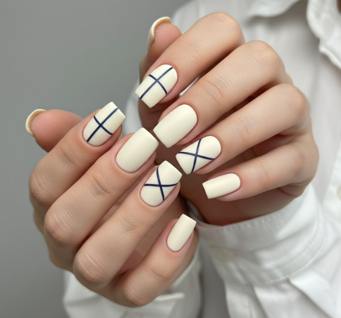 matte navy blue nails