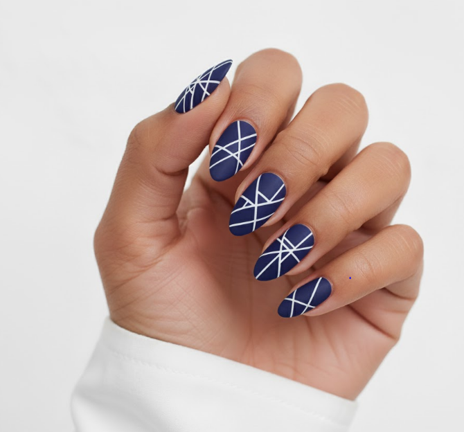 matte navy blue nails