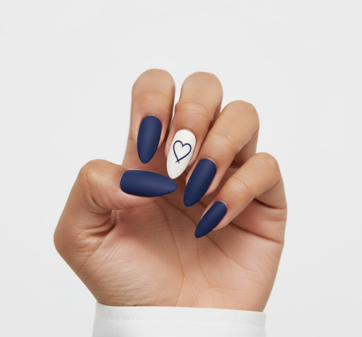 matte navy blue nails