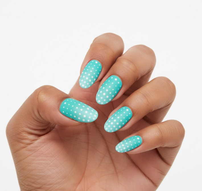 matte blue nails