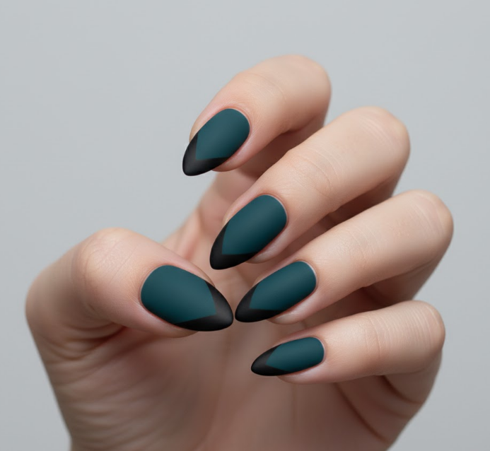 matte blue nails