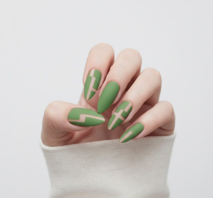 Matte Green Nails