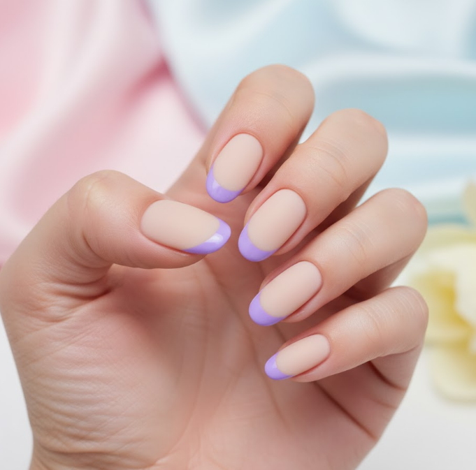 matte purple nails