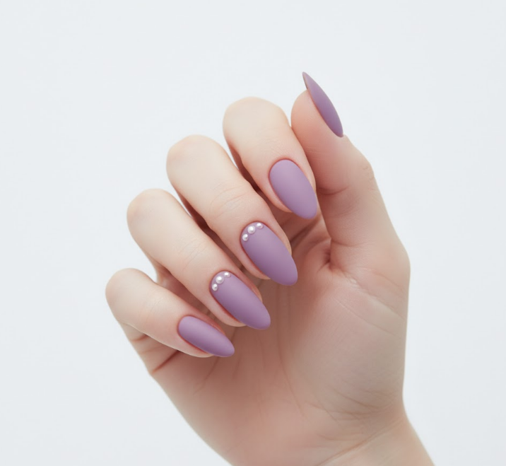 matte purple nails