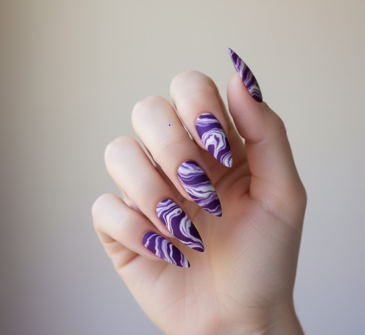 matte purple nails