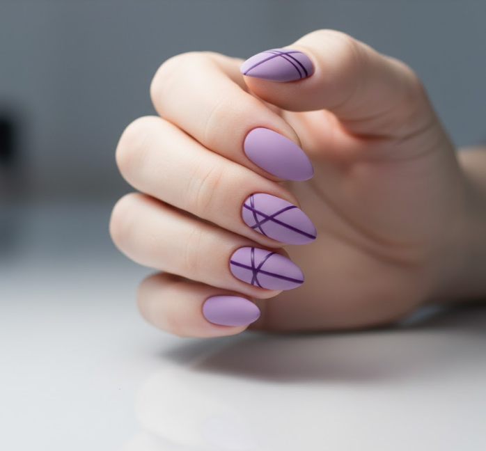 matte purple nails