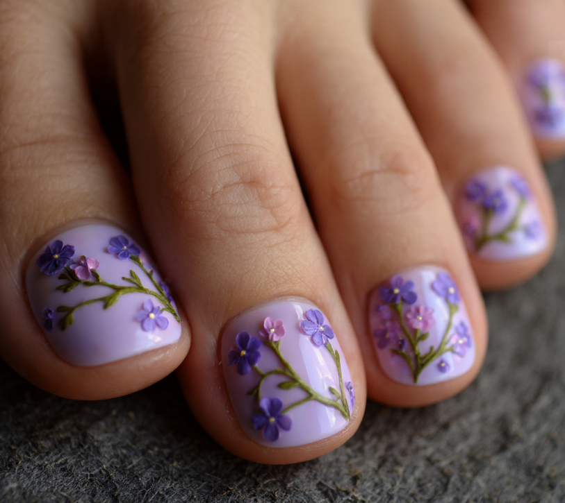 flower toe nails