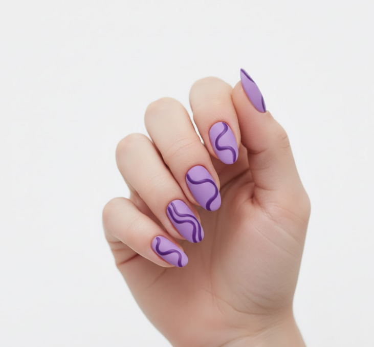 matte purple nails