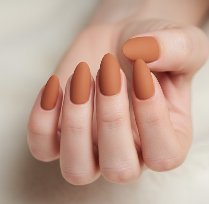 matte brown nails