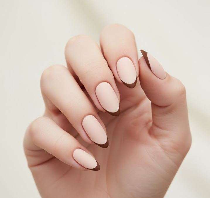 matte brown nails