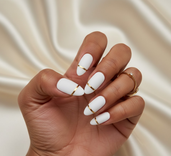 matte white nails