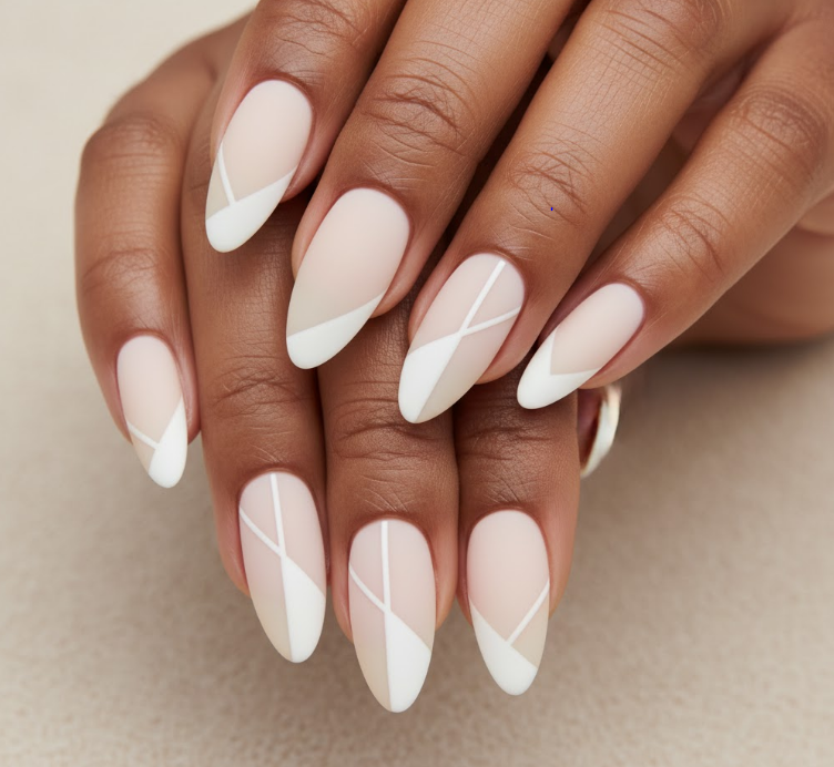 matte white nails
